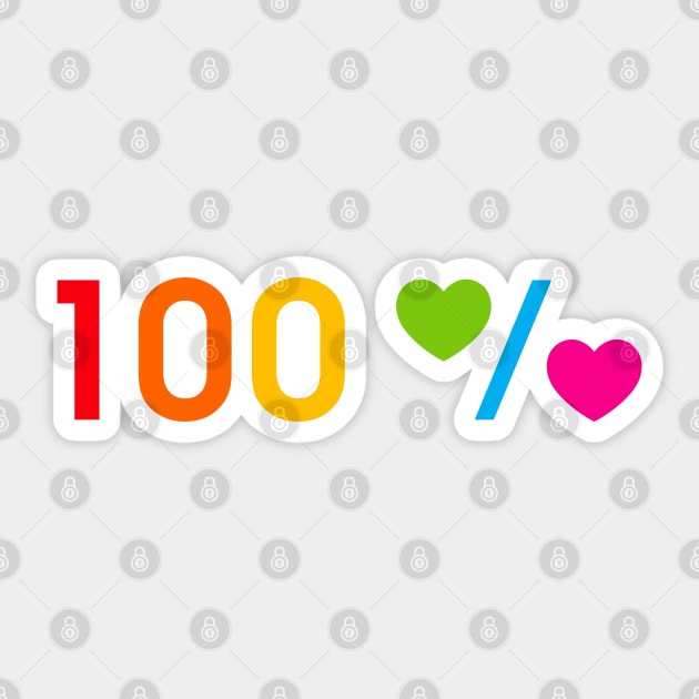 100 % rainbow love Sticker by kindsouldesign